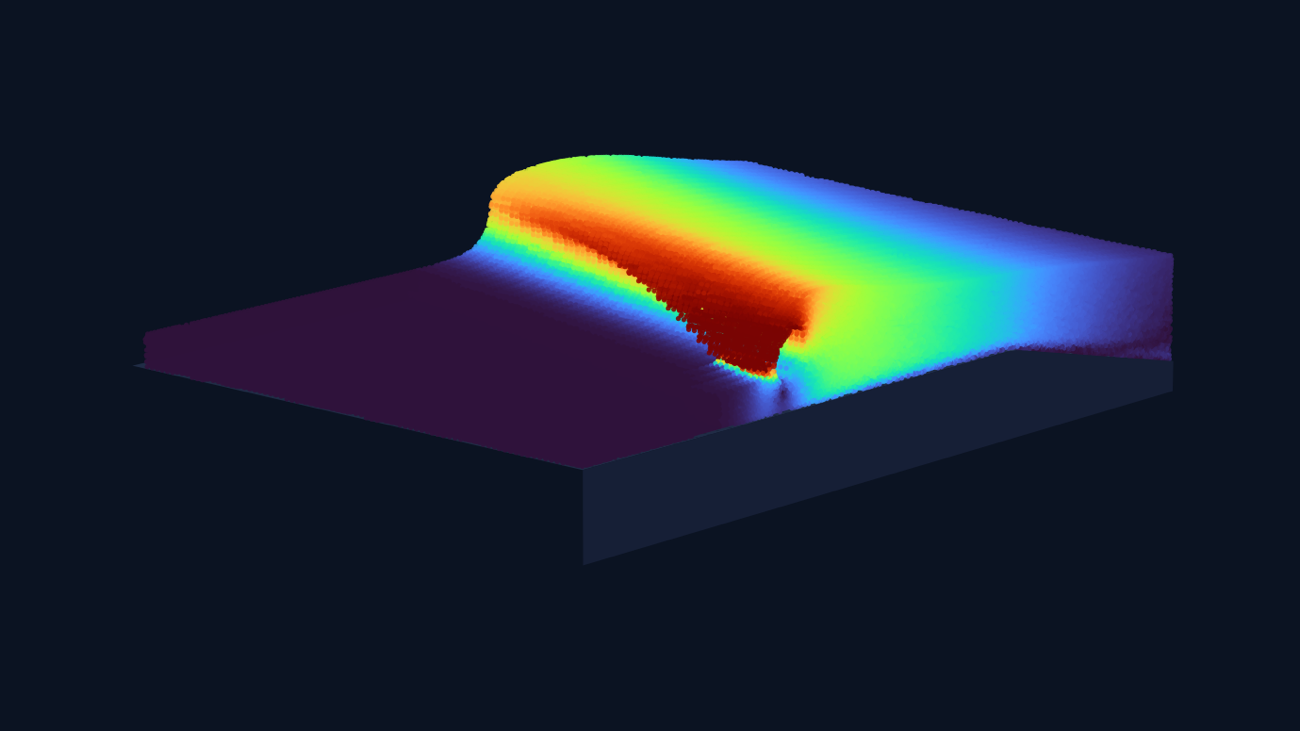 3D-вид обрушающейся волны из концепт-расчёта